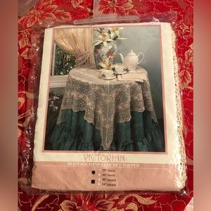 Victorian,  Hand Crochet round table topper- 36”